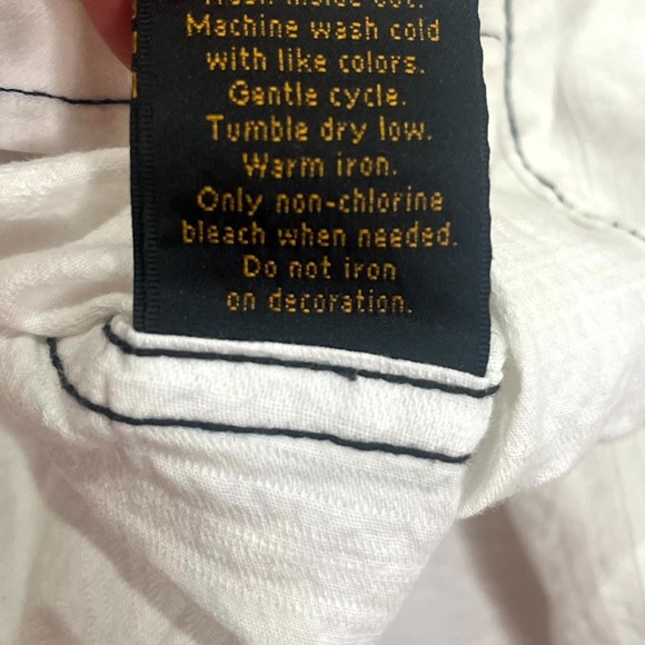 Raw State Shirt Mens Large White Graphic Renegade Goth Fleur de Lis Wings Cross - Picture 5 of 15